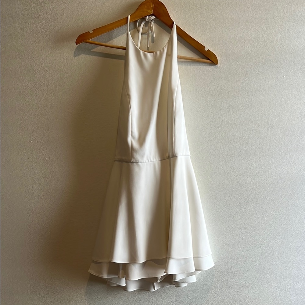 Alice + Olivia Sicily Halterneck Romper in White
